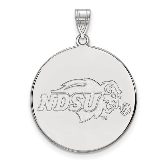 14k White Gold North Dakota State XL Disc Pendant